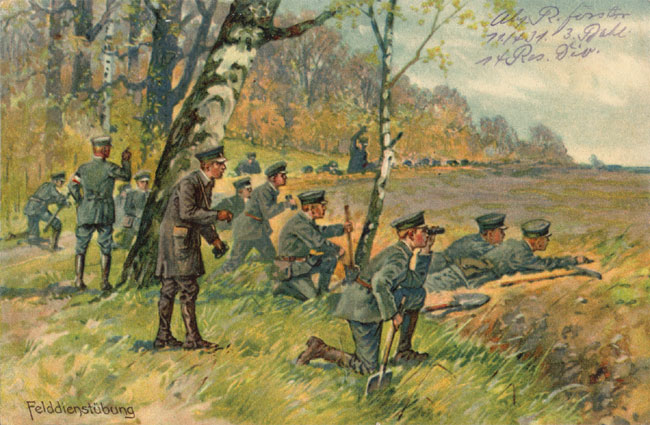 Saxon picture postcard depicting a Jugendwehr field exercise