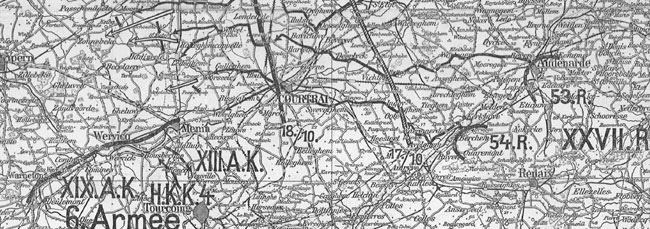 Advance of XXVII. Reservekorps up to the 19th October 1914