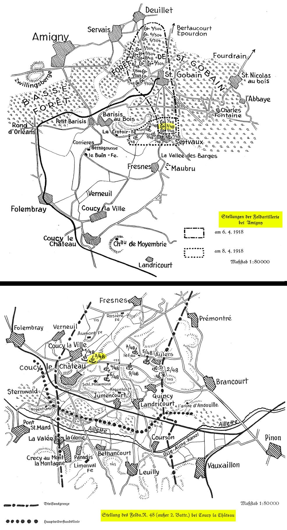 FAR 48 at Amigny and Coucy, April 1918.