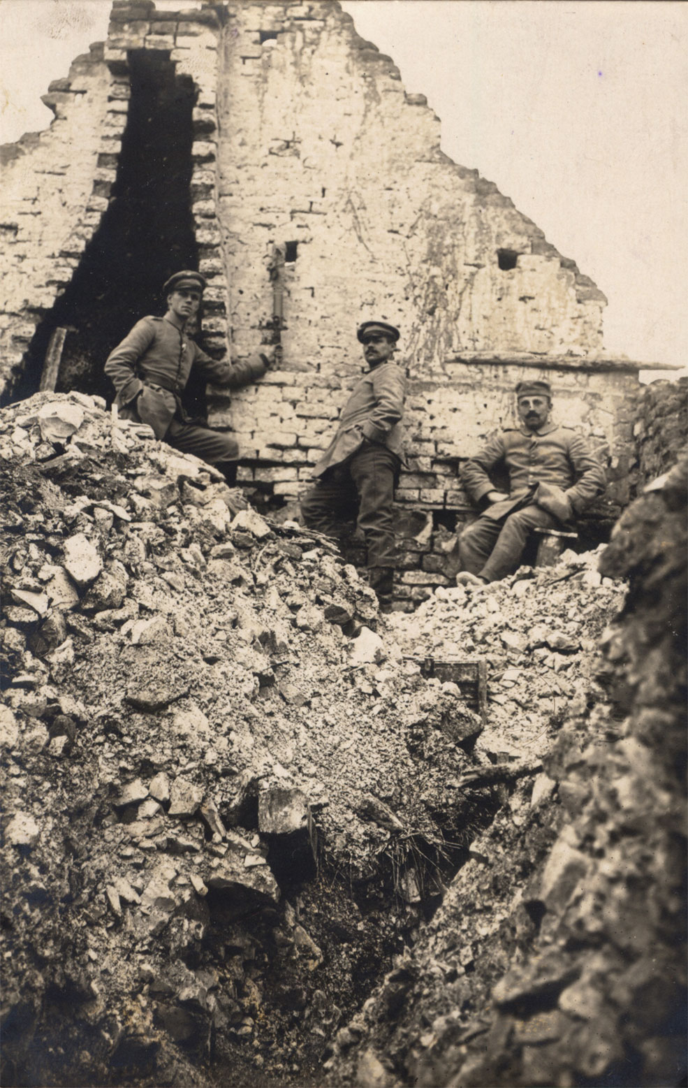 Another of Freudenberger's photos, showing an observation post on (presumably) the western edge of the village