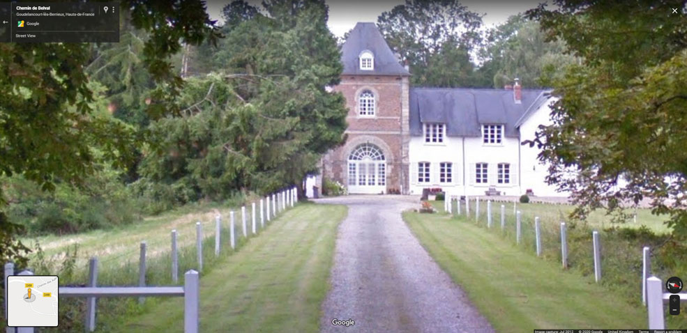 The gatehouse as it looks today, seen from the driveway in Google Streetview