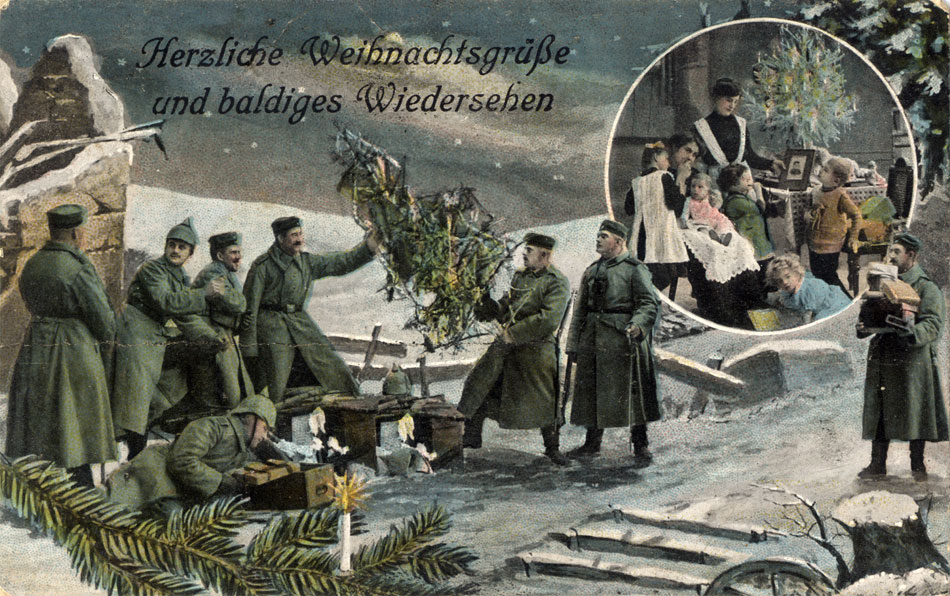 A typical sentimental Christmas card from 1914