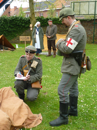 Andrew signs a copy of the book for a Württemberg comrade